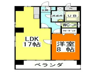アークハイツ内山下(1LDK/8階)の間取り写真