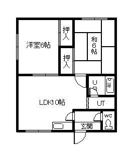 コーポはやし(2LDK/2階)の間取り写真