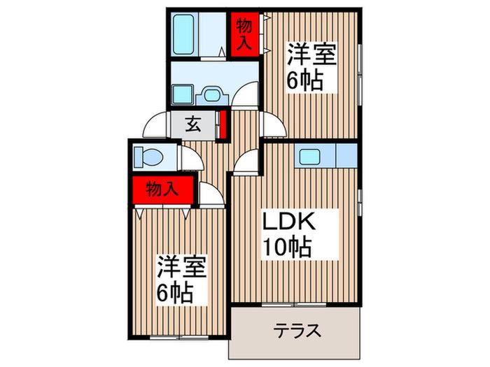 サンガーデン(2LDK/1階)の間取り写真