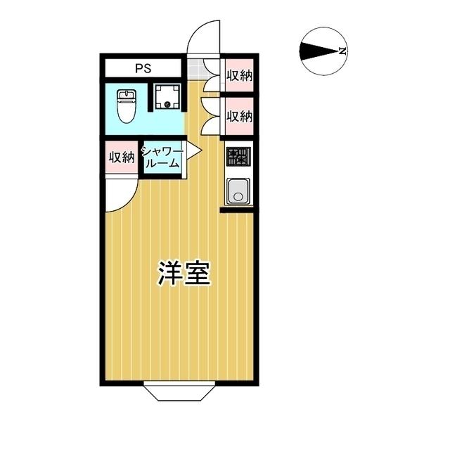 グリーンハイツ小原(ワンルーム/4階)の間取り写真