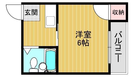 ドゥエール平野(1K/1階)の間取り写真