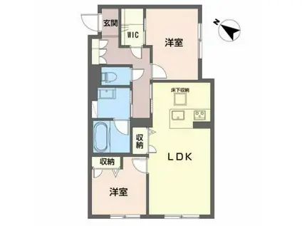 ファミーユシャトー(2LDK/1階)の間取り写真