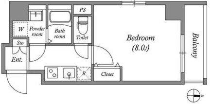 アドバンス京都デタンデュ(1K/2階)の間取り写真