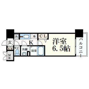 プレサンス名古屋STATIONサティナ(1K/6階)の間取り写真