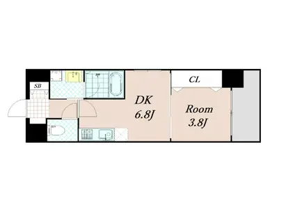 ベラジオ雅び京都円町駅前(1DK/2階)の間取り写真