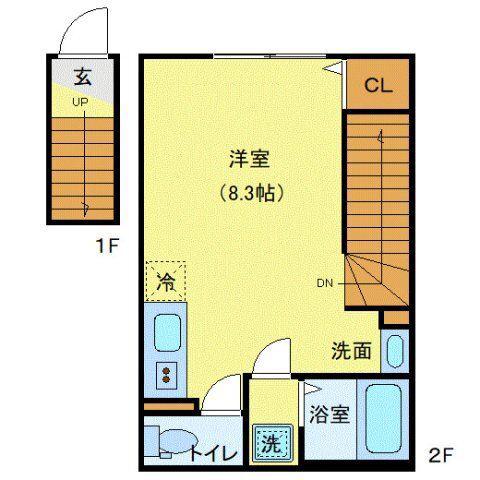 MQUARTO松戸新田(ワンルーム/2階)の間取り写真