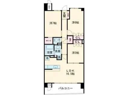 レ・ジェイド新大村ステーションフロント(3LDK/3階)の間取り写真