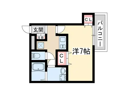 アイル柴島(1K/2階)の間取り写真