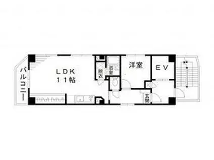 メゾンヒロII(1LDK/2階)の間取り写真