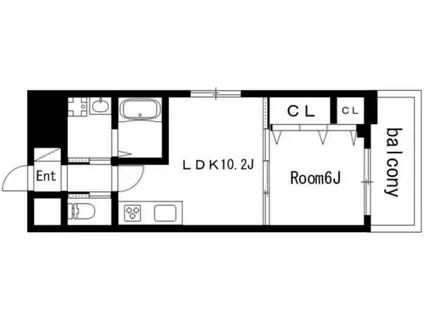 D&DESIGNレジデンス鶴舞(1LDK/3階)の間取り写真