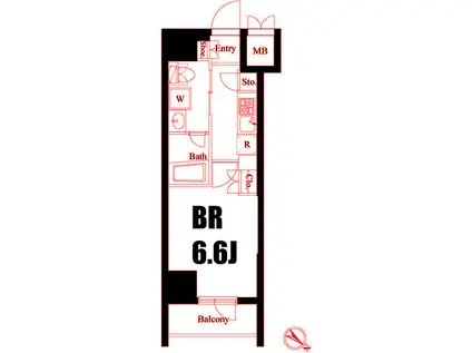ハーモニーレジデンス横浜みなとみらい001(1K/7階)の間取り写真
