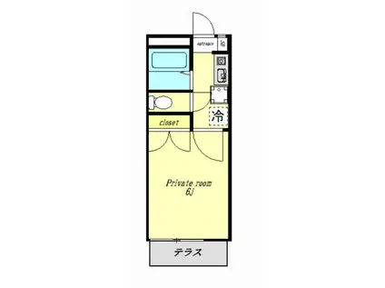 コーポスリーM(1K/1階)の間取り写真
