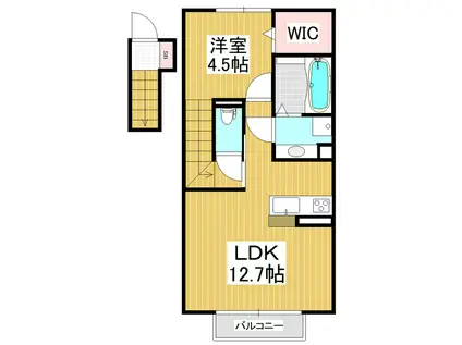 セジュール庄内E棟(1LDK/2階)の間取り写真
