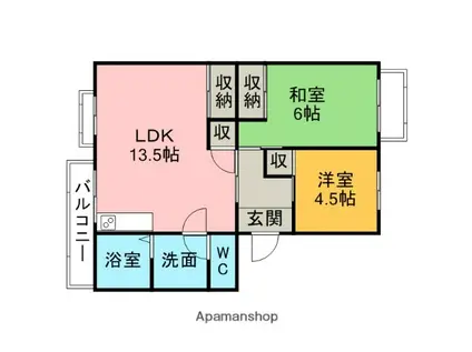 ドエル森下(2LDK/2階)の間取り写真