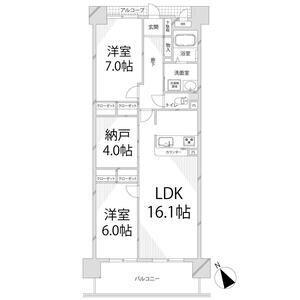 キャッスルコート東雲(2SLDK/6階)の間取り写真