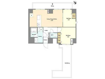 グランジット東大前(2LDK/6階)の間取り写真