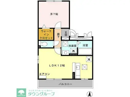 春日レジデンスII(1LDK/1階)の間取り写真