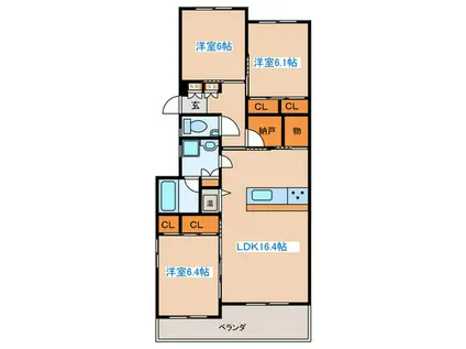 リノーヴコート阿佐ヶ谷(3LDK/3階)の間取り写真