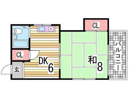 シーライフ岡田(1DK/1階)の間取り写真