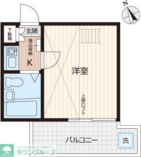 エイコウハイツA(1K/2階)の間取り写真