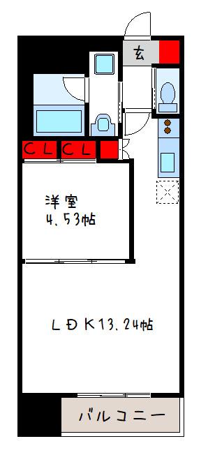 プレジオ永和ASIAN(1LDK/12階)の間取り写真
