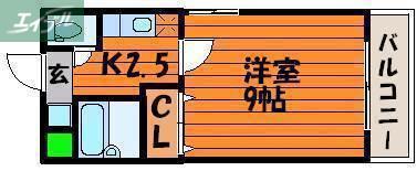 キャッスル津島(1K/5階)の間取り写真