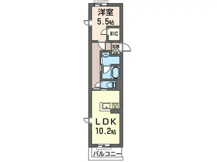 エターナル横浜(1LDK/1階)の間取り写真