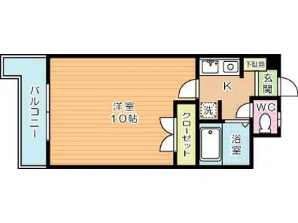 ハートフル北方(1K/9階)の間取り写真