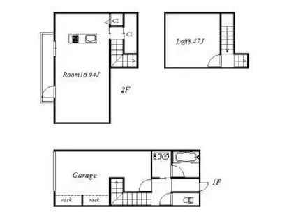 G-ROSSO B棟(ワンルーム/1階)の間取り写真