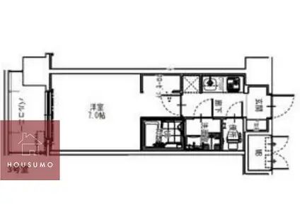 S-RESIDENCE大阪同心(1K/6階)の間取り写真