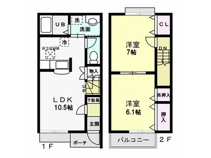 メゾングラシア A(2LDK/1階)の間取り写真