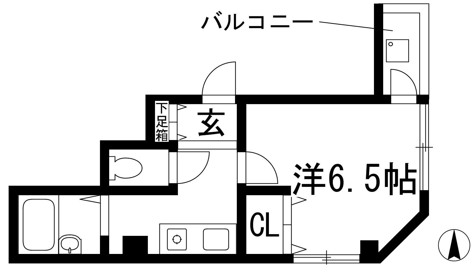 ガーデンヒルズマルエー(1K/3階)の間取り写真