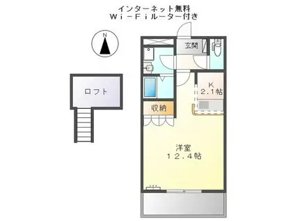 アシュランス(1K/2階)の間取り写真