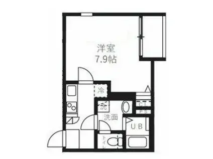 ベルノワール王子(1K/2階)の間取り写真