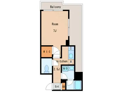 パールメゾン(1K/5階)の間取り写真