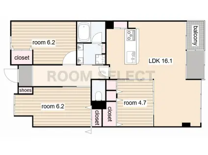 サンメールIMAIKE(3LDK/3階)の間取り写真