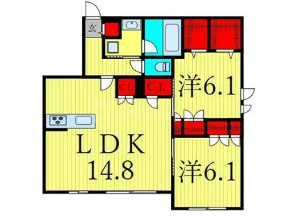 MGRISE(2LDK/1階)の間取り写真