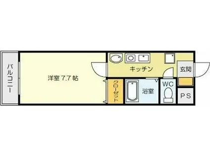 メグミハウス(1K/3階)の間取り写真