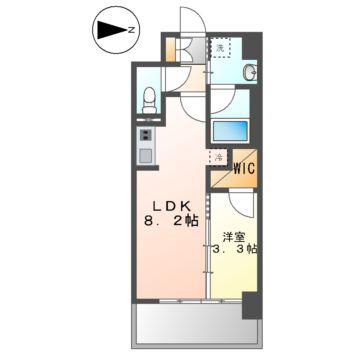 S-RESIDENCE烏森AUREATE(1LDK/9階)の間取り写真