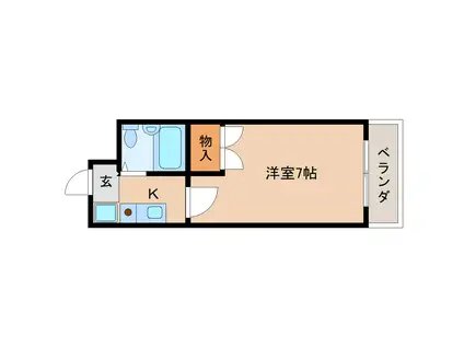 アメニティホウコク(ワンルーム/2階)の間取り写真