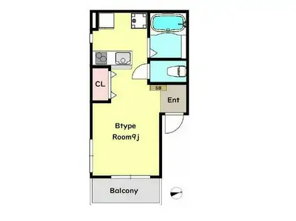 ユニヴァオーク谷中(ワンルーム/2階)の間取り写真