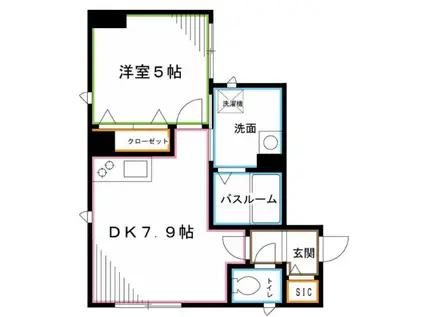 MINISION(1DK/1階)の間取り写真