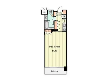 WILLDO清澄(1K/4階)の間取り写真