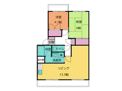 ハイツ弥風(3DK/2階)の間取り写真