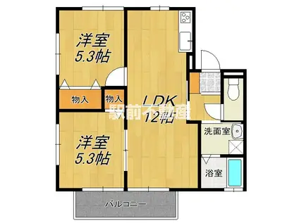 フィールド・オブ・ゴッドA(2LDK/3階)の間取り写真