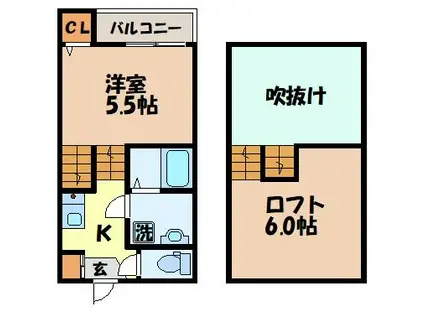 MODERN PALAZZO SUMIYOSHI EMA I(1K/2階)の間取り写真