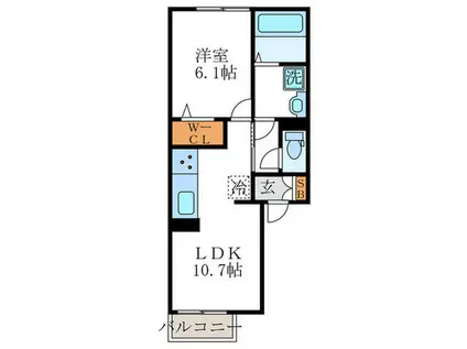 メルベーユ川島(1LDK/1階)の間取り写真