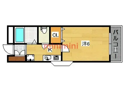 メゾン紫明園(1K/1階)の間取り写真