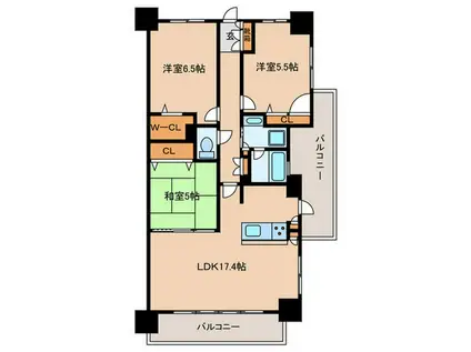 ファーネスト鹿児島中央駅前レジデンス(3LDK/12階)の間取り写真