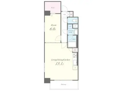 アビティ南大井2(1LDK/4階)の間取り写真